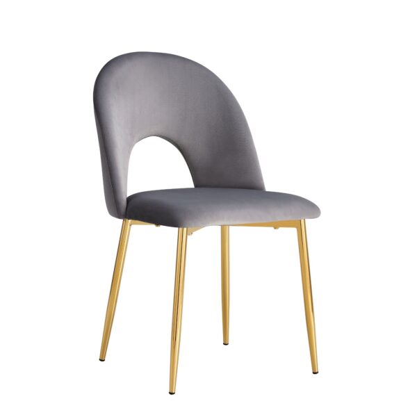 CHAISE TEDDY GOLD VELOURS ANTHRACITE