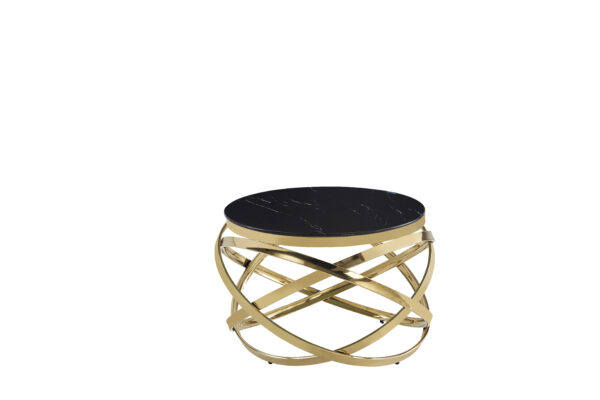TABLE BASSE EVOL GOLD MARBRE NOIR 60 CM