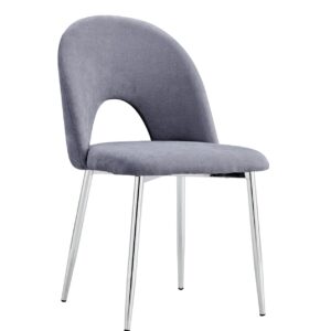 CHAISE TEDDY CHROME VELOURS ANTHRACITE