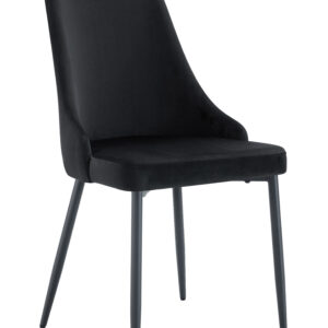 CHAISE BELIZE PIED METAL NOIR VELOURS NOIR