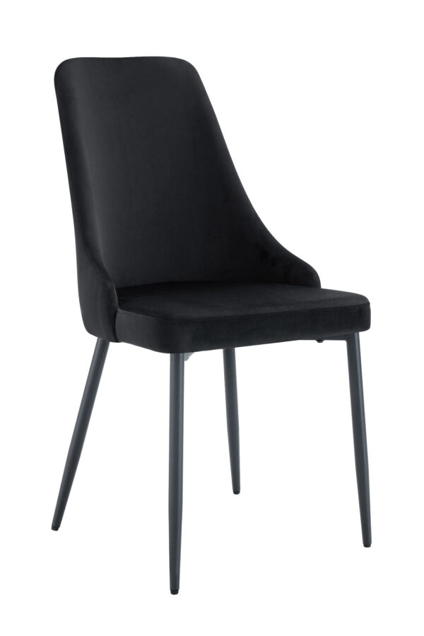CHAISE BELIZE PIED METAL NOIR VELOURS NOIR