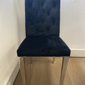 CHAISE NEVADA CHROME VELOURS NOIR (SHOWROOM DERNIERE PIECE)