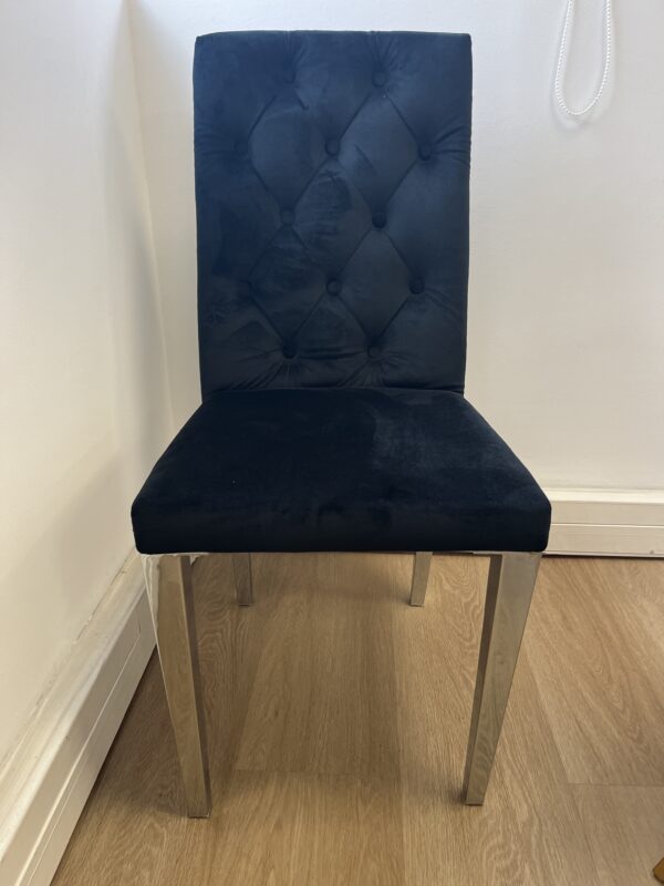 CHAISE NEVADA CHROME VELOURS NOIR (SHOWROOM DERNIERE PIECE)