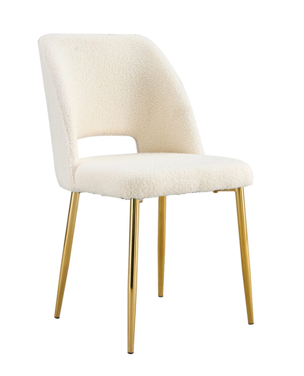 CHAISE AVA PIEDS GOLD DOUDOU BEIGE