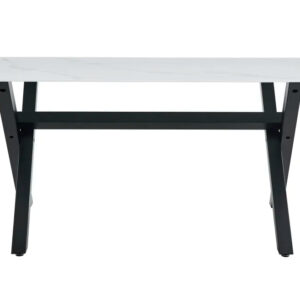 Table à manger IXE métal noir plateau en verre trempé
