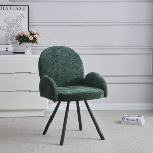 CHAISE AVEC ACCOUDOIR MIMI METAL NOIR VERT SAPIN
