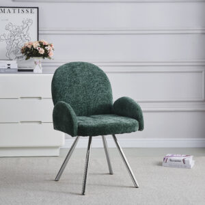 CHAISE AVEC ACCOUDOIR MIMI CHROME VERT SAPIN