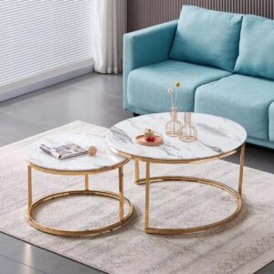 TABLE BASSE GIGOGNE GOLD PLATEAU CERAMIQUE EFFET MARBRE 80x45 c