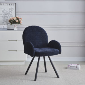 CHAISE AVEC ACCOUDOIR MIMI METAL NOIR BLEU