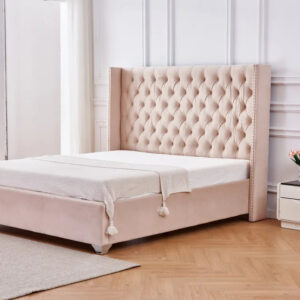 Lit double 180X200 cm PRINCESSE velours sommier inclus