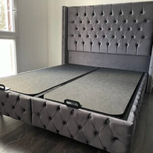 Lit coffre BOX clouté 160x200 cm