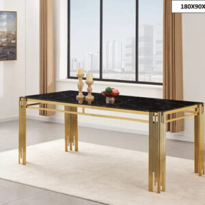 Table à manger FLUTE Gold Plateau en verre