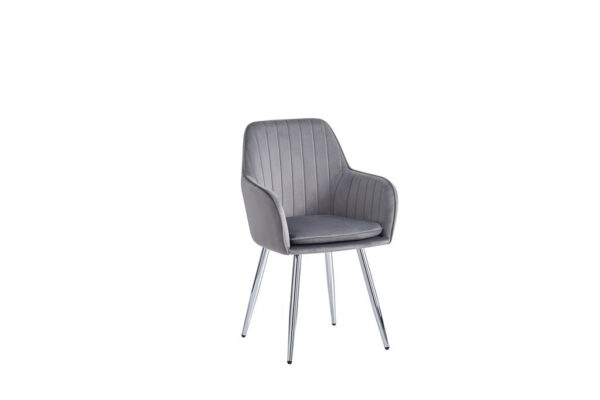 Lot de Chaise CANVAS en velours pieds chrome