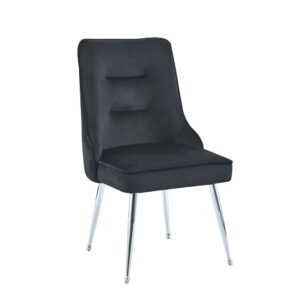 Lot de 2 chaises luxury ZIP en velours pieds chromés