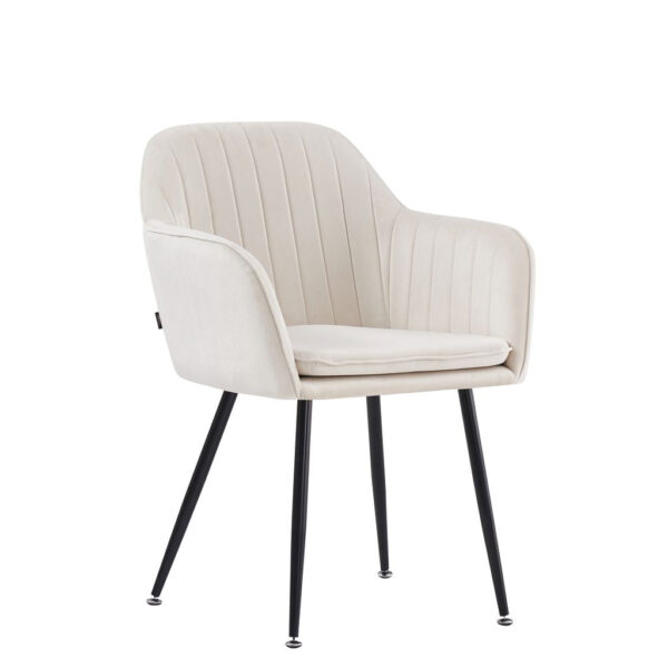 Lot de 2 chaises Chic KANVAS en velours pieds métal noir