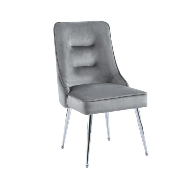 Lot de 2 chaises luxury ZIP en velours pieds chromés