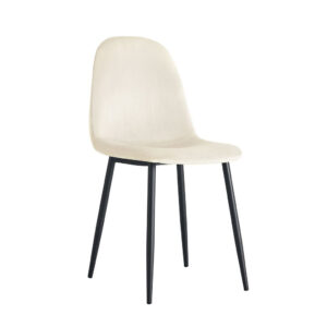 Lot de chaises  SCANDINAVE en velours pieds métal noir