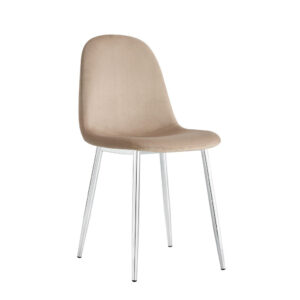 Lot de chaises  SCANDINAVE en velours pieds chrome