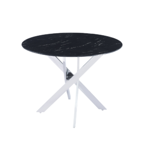 Table à manger ronde JESSICA chrome 100 cm 4 couverts
