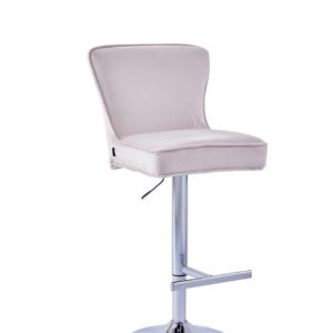 Lot de 2 tabourets de bar GABRIELLE Chrome en velours