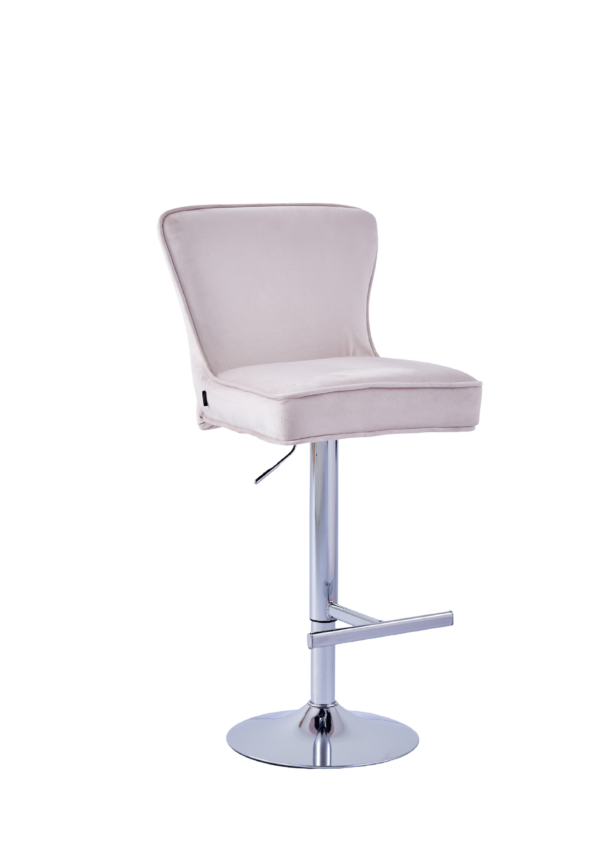 Lot de 2 tabourets de bar GABRIELLE Chrome en velours