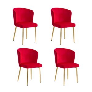 Lot de chaises moderne DIANA gold velours