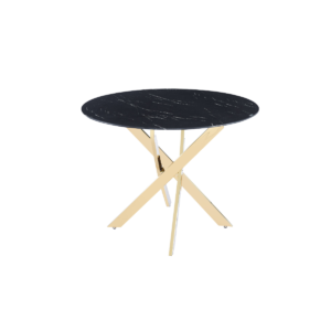 Table à manger ronde JESSICA Gold 100 cm 4 couverts