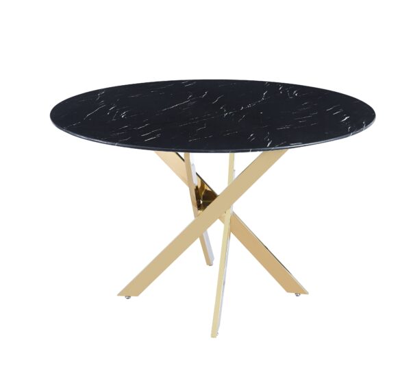Table a manger ronde JESSICA Gold XXL 120 cm 4 couverts