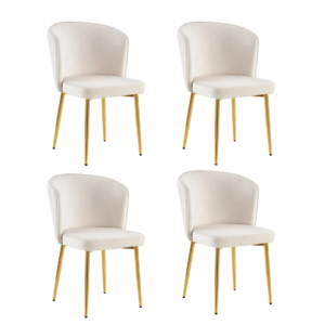 Lot de chaises moderne DIANA gold velours