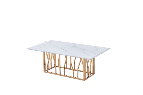 Table basse PORTOFINO plateau en verre effet marbré 120x70x45 cm