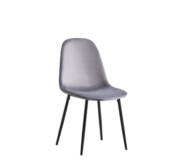 Lot de chaises  SCANDINAVE en velours pieds métal noir