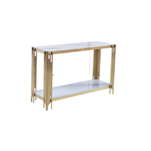 Console FLUTE Gold plateau en verre 120x40x78 cm