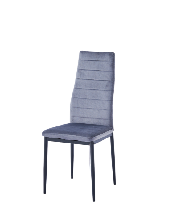 Lot de chaises TOLIA métal noir velours