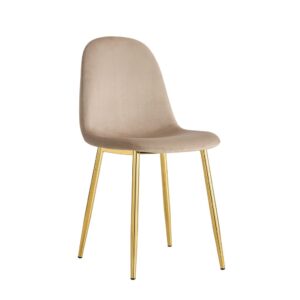 Lot de chaises SCANDINAVE en velours pieds Gold