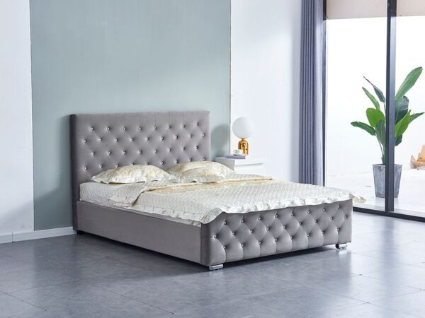 Lit 2 places 160x200 cm PRESTIGE velours  sommier inclus