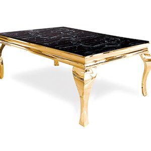 TABLE BASSE BAROQUE GOLD MARBRE NOIR 120x70x45 cm