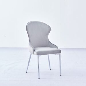 CHAISE HILTON CHROME VELOURS GRIS