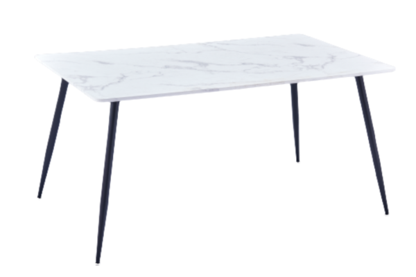 TABLE A MANGER AGNES METAL MARBRE BLANC 150x90 cm