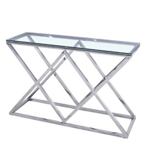 CONSOLE TRIANGLE CHROME TRANSPARENT 120x40cm