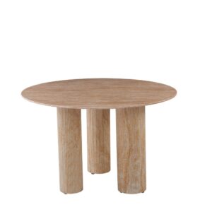 TABLE REPAS ANAÏS PIEDS TRAVERTIN PLATEAU CERAM TRAVERTIN 120CM