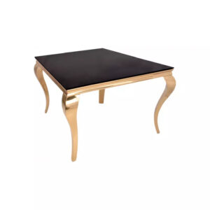 TABLE REPAS BAROQUE CARREE GOLD NOIR 140x140x75cm