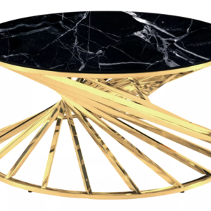 TABLE BASSE NAUTILUS GOLD MARBRE NOIR 80 CM