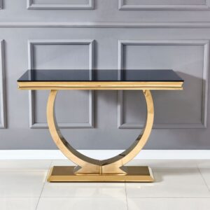 CONSOLE OMEGA GOLD MARBRE NOIR 120X40X78CM
