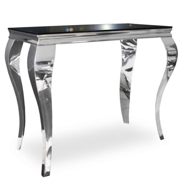 CONSOLE BAROQUE CHROME NOIR 110x50x85 cm