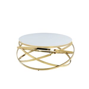 TABLE BASSE EVOL GOLD ULTRA BLANC 80 CM