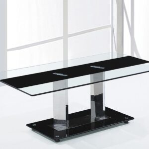 TABLE BASSE MAXENCE NOIR TRANSPARENT 120x60x45 cm