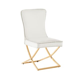 CHAISE GABRIELLE GOLD  VELOURS ECRU