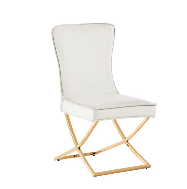 CHAISE GABRIELLE GOLD  VELOURS ECRU