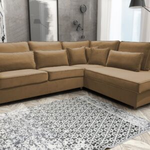 CANAPE D'ANGLE BRISTOL ANGLE DROIT OLD VELOURS TAUPE 316x230cm