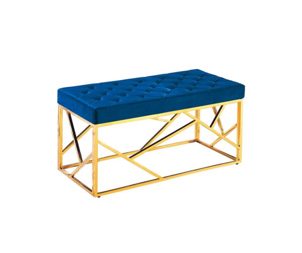 BANQUETTE GEOMAG CAPITONNE GOLD VELOURS BEIGE 97x44x46cm